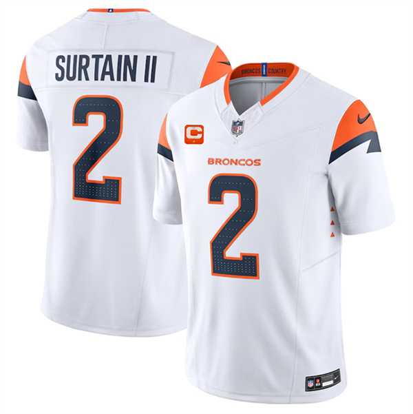 Men & Women & Youth Denver Broncos #2 Pat Surtain II White 2024 F.U.S.E. Wit 1-Star C Patch Vapor Limited Stitched Jersey,We sell and wholesale Men & Women & Youth Denver Broncos #2 Pat Surtain II White 2024 F.U.S.E. Wit 1-Star C Patch Vapor Limited Stitched Jersey on line form chian!